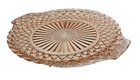 Vintage Pink Depression Glass Serving Platter Cake Plate Anchor Hocking, Handles