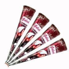 Golecha Natural Brown Herbal Henna Cones Temporary Tattoo Mehandi Ink 25g 4 Cone