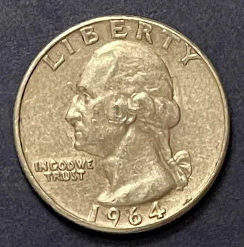 1964 Washington Quarter. Philadelphia Mint.  90% Silver. Maybe VF Or Better.