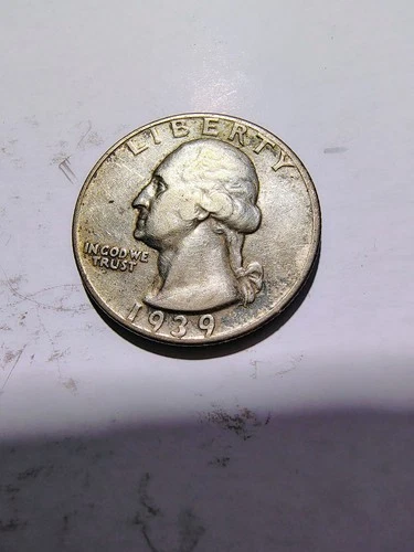 1939 GEORGE WASHINGTON SILVER QUARTER-FINE