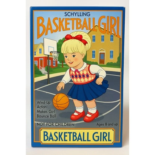 Schylling Basketball Girl Wind-Up Tin Toy – Collector Series – Boxed
