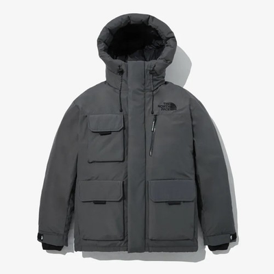 #ad North Face Dark Grey polar air down jacket $208.00