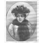 H.J. HILDYARD Veiled - Antique Print 1893