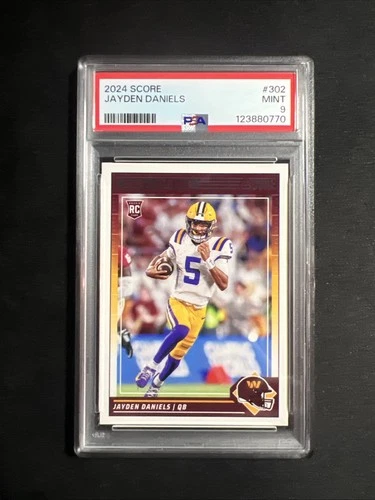 2024 Score - Rookies Jayden Daniels #302 (RC) PSA 9 - ROY