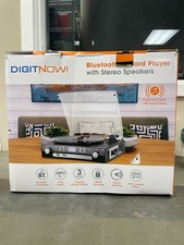 DIGITNOW Bluetooth Record Player with Stereo Speakers, Turntable for Vinyl to MP