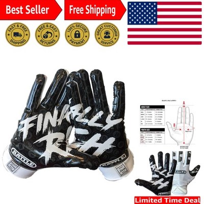 Finally Rich Black Football Gloves   Ultra-Tack, PerfectFit for Ultimate Catch