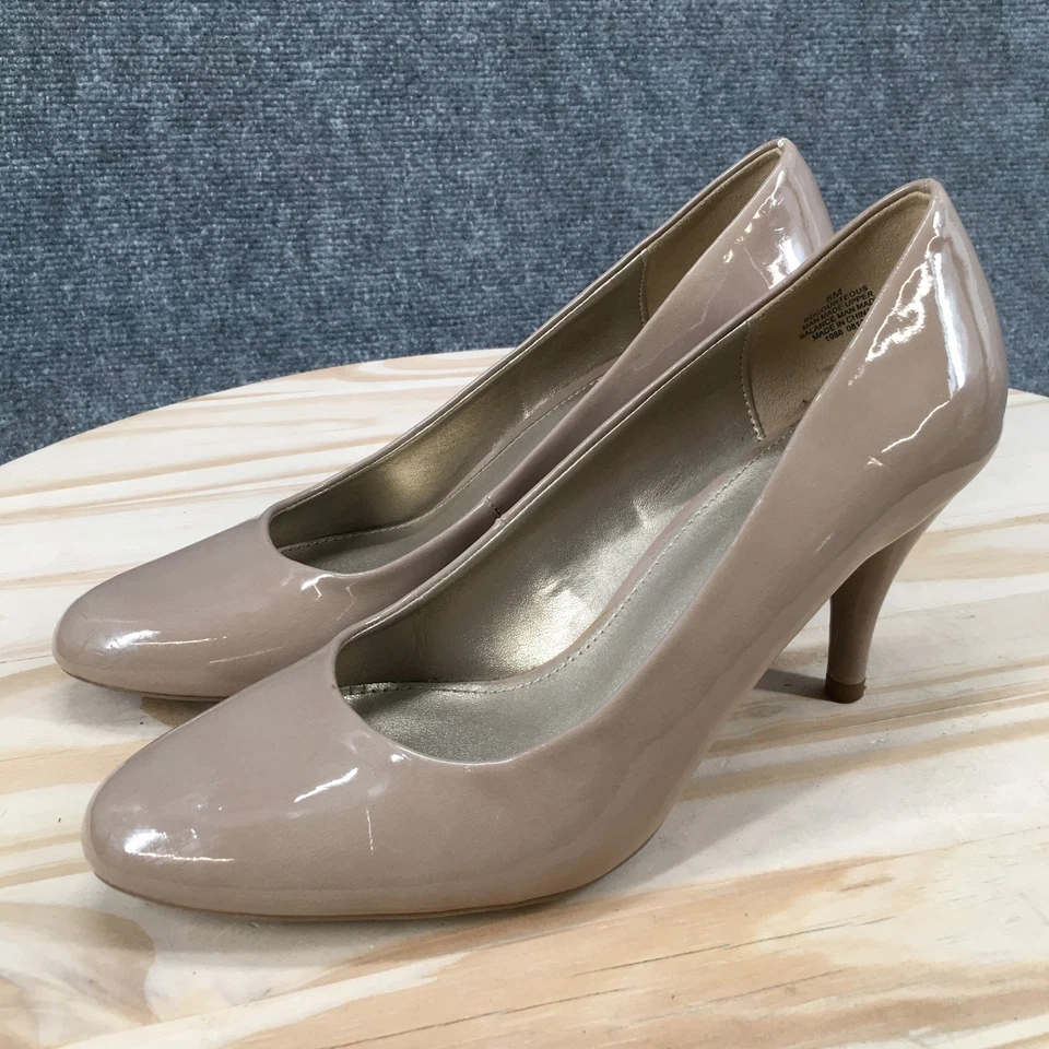 Salto Bandolino Feminino 8 M Cortês Sapato Gatinho Couro Patente Marrom - Imagem 3 de 4