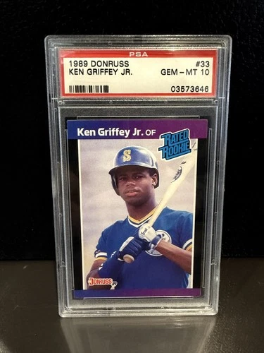 1989 Donruss #33 Ken Griffey Jr. Rated Rookie RC PSA 10