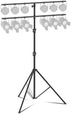 DJ Lights Stand with 2 T-Bar, Heavy Duty DJ Stand for 12 Lights, Portable Par
