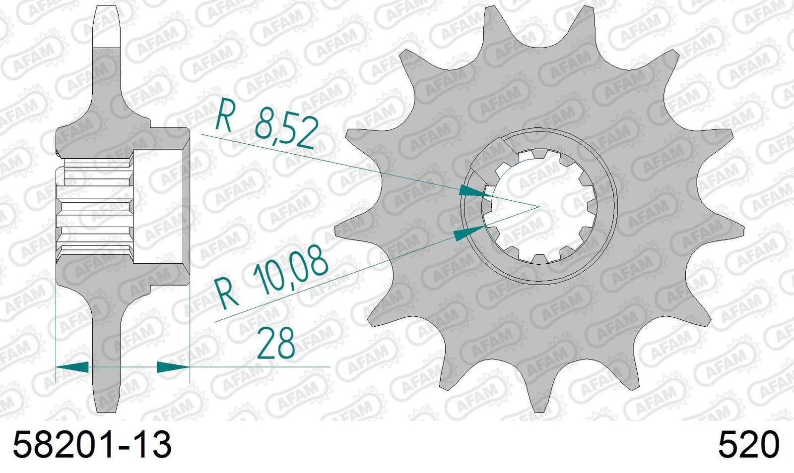 AFAM STD Size 13T Front Sprocket for a Gilera 125 Free Style