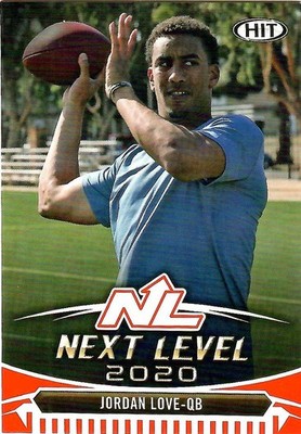 JORDAN LOVE 2020 Sage HIT Premier Draft Next Level RC Rookie ORANGE #99 Packers