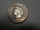 1880 Indian Head Penny in Good to VG condition.  Solid rim, great looking coin.