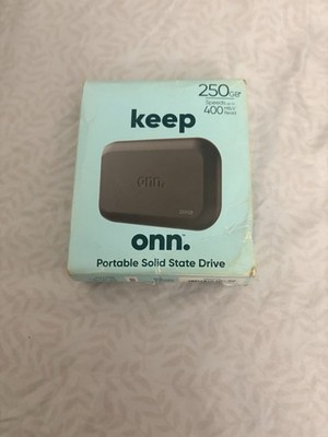 Onn. 250GB Portable External Solid State Drive (SSD) USB-C