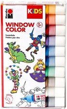 Marabu أطفال Window لون طقم مع 10 x 25 ml Farbe und Malvorlage A4 مع 18 ...