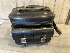 Vintage Black Leather Camera Shoulder Bag U.S.A Carry Case