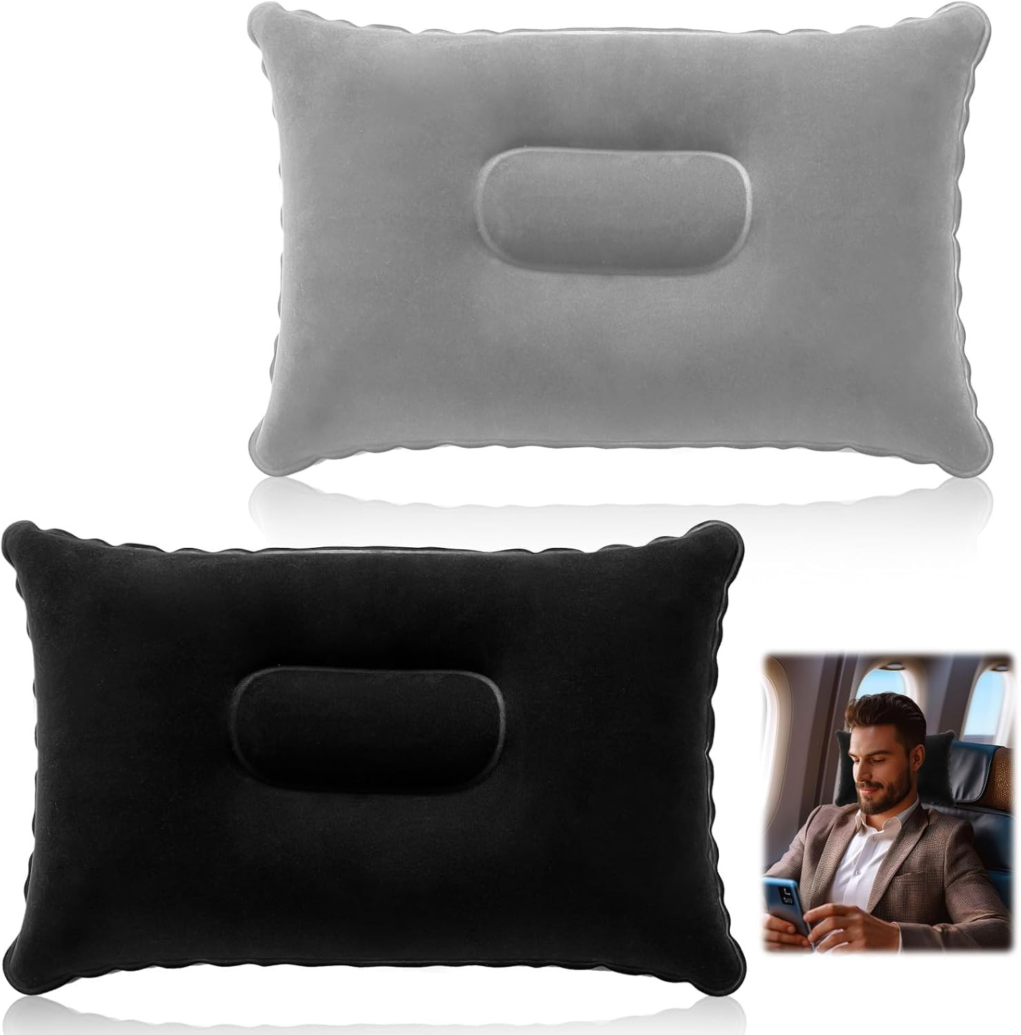 Almohada Playa Camping Hinchable2X Cojín Inflable Para Camping, Almohadas De Cam