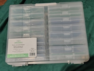 Photo and Craft Keeper 4 x6  Photo Storage Box 16 Inner Organization Cases Clear