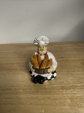 Vintage Fat French Chef Figurine Resin Baker Statue Bread Basket Kitchen Decor5  