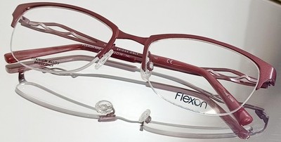 FLEXON FLEXON MAE 604 Eyeglasses BURGUNDY New  53-18-140 Titanium Semirimless
