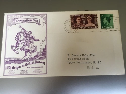GB STAMPS RARE FIRST DAY COVER 1937 KING GEORGE VI CORONATION