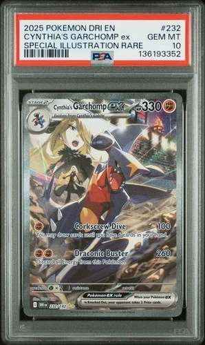 2025 POKEMON DRI EN-DESTINED RIVALS #232 CYNTHIA'S GARCHOMP EX PSA 10