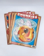 Vintage 1984 Chunkies the Very Thick Puzzle SET of (4) SHARIN ages 2 to 5 RARE