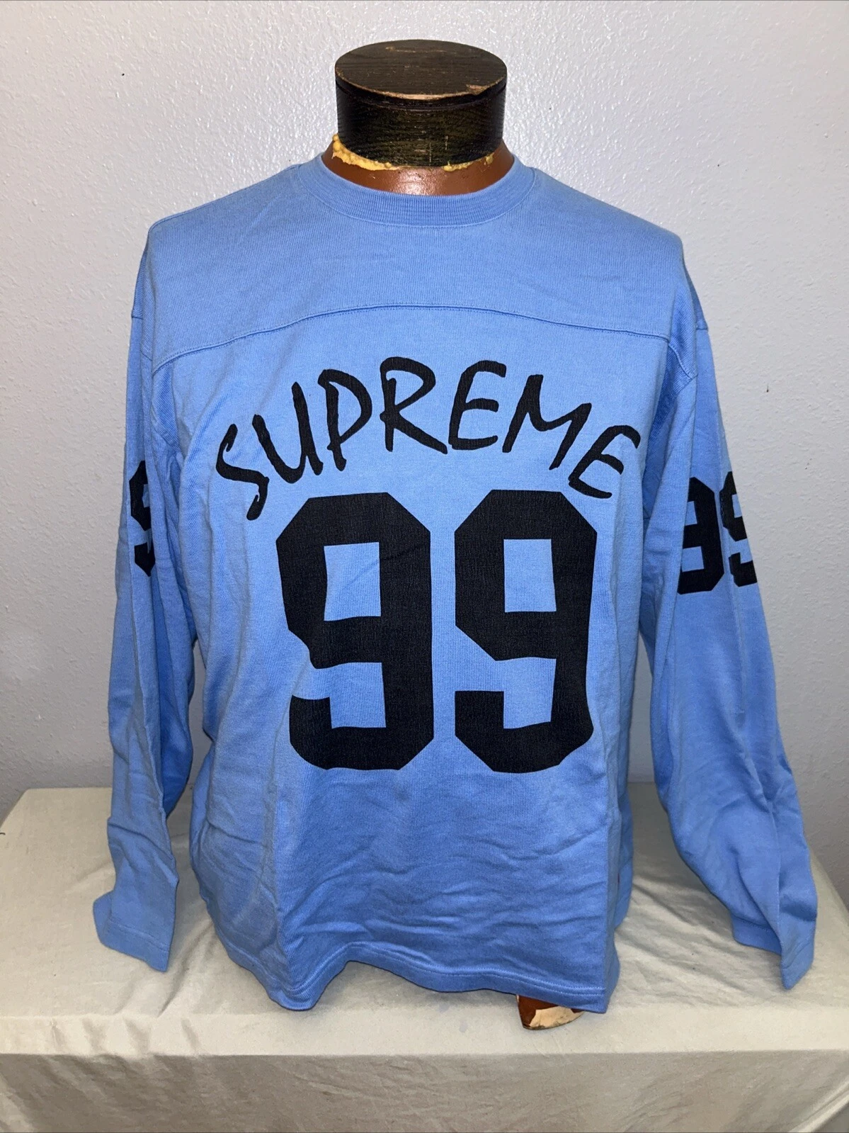 Maillot de foot Supreme 99 LS bleu grande occasion en l'état 