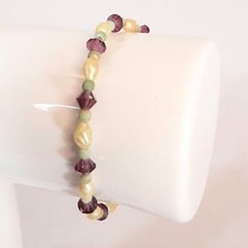 Dainty Beaded Bracelet Multicolor Multishape Stones