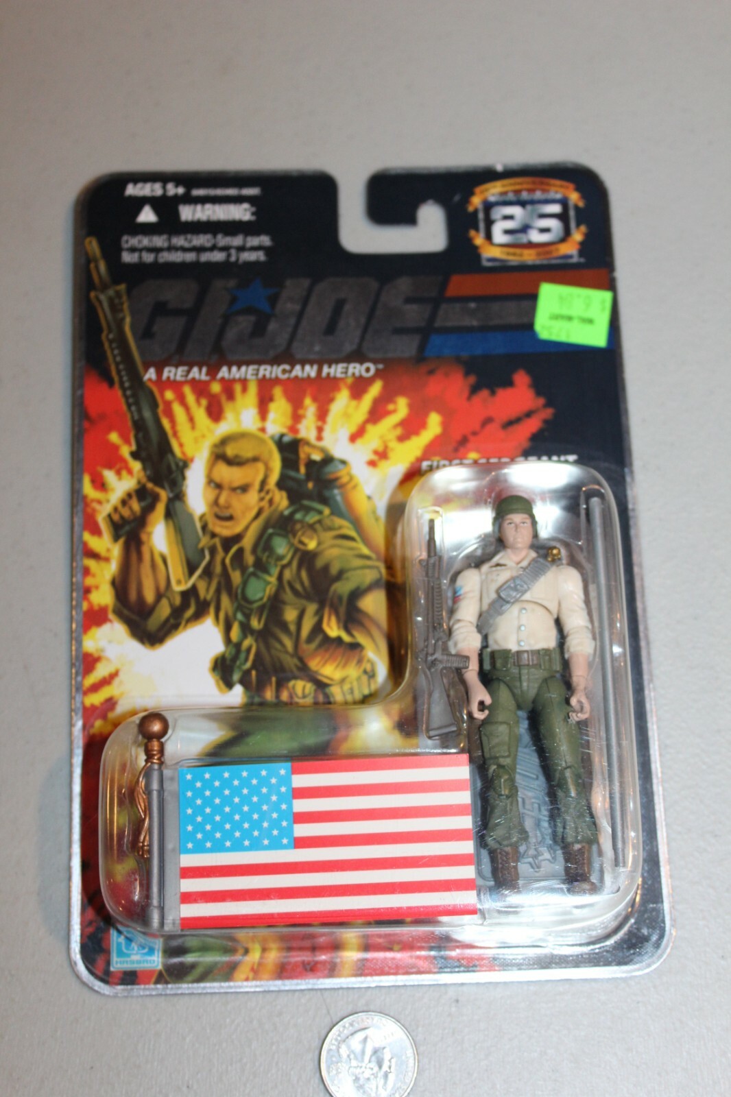 Sealed GI Joe 25th Anniversary A REAL AMERICAN HERO Duke w/ US Flag MOC FOIL NM