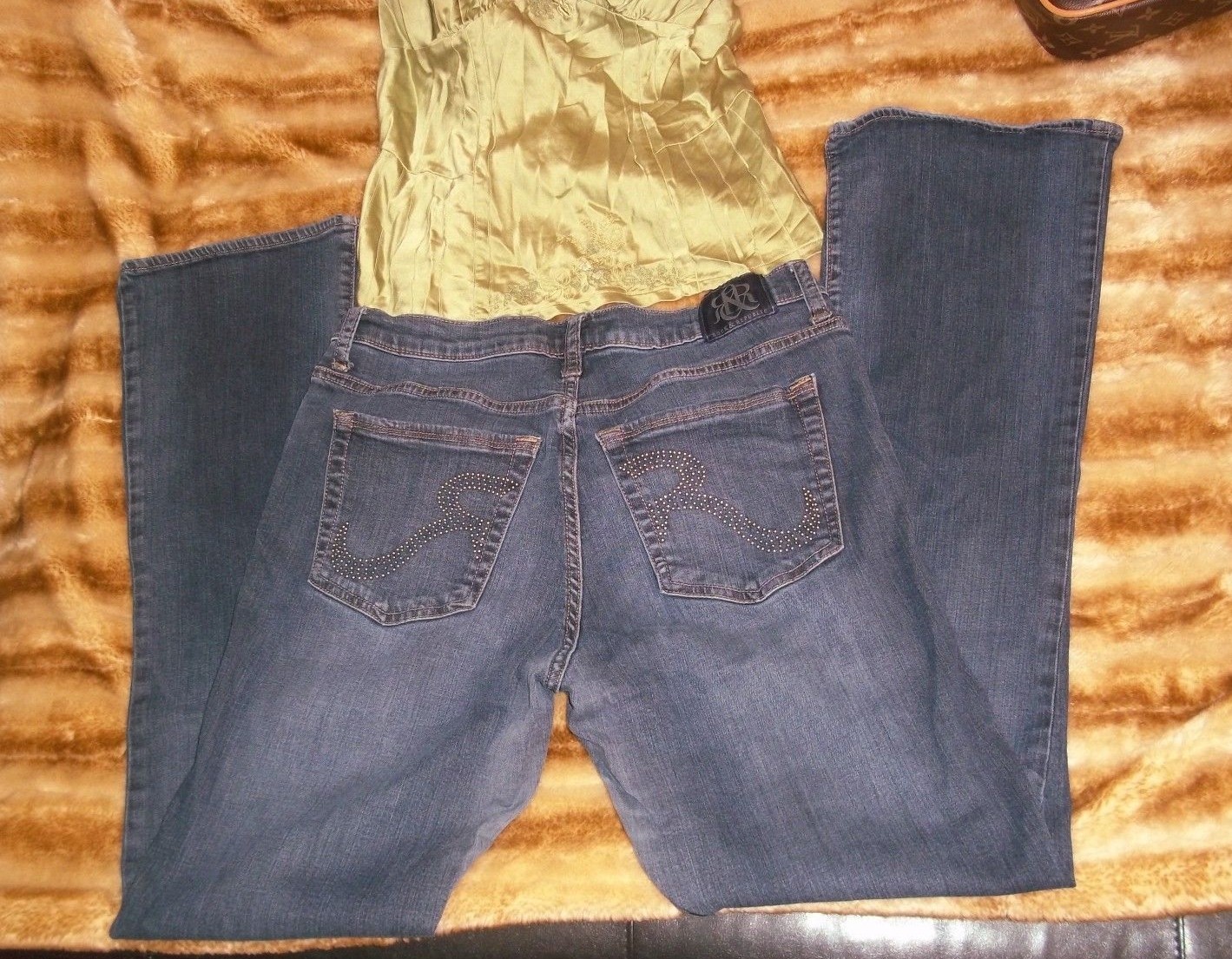 Women's Rock & Republic Berlin Skinny Jeans Denim Size 12 Medium Wash Stretch