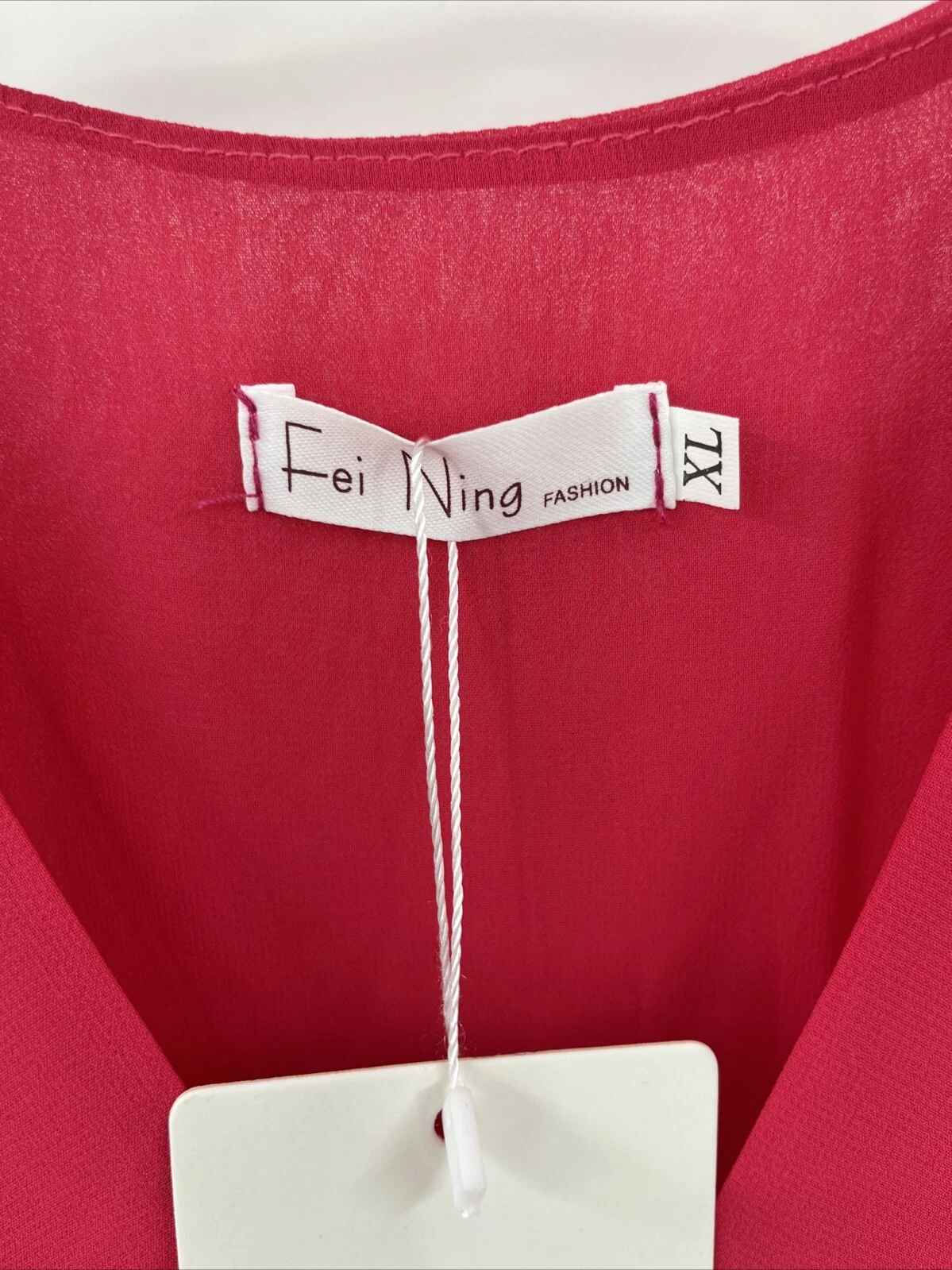 VETEMENTS Abito donna Fei Ning rosa maxi chiffon foderato XL femminile romantico **LEGGI**