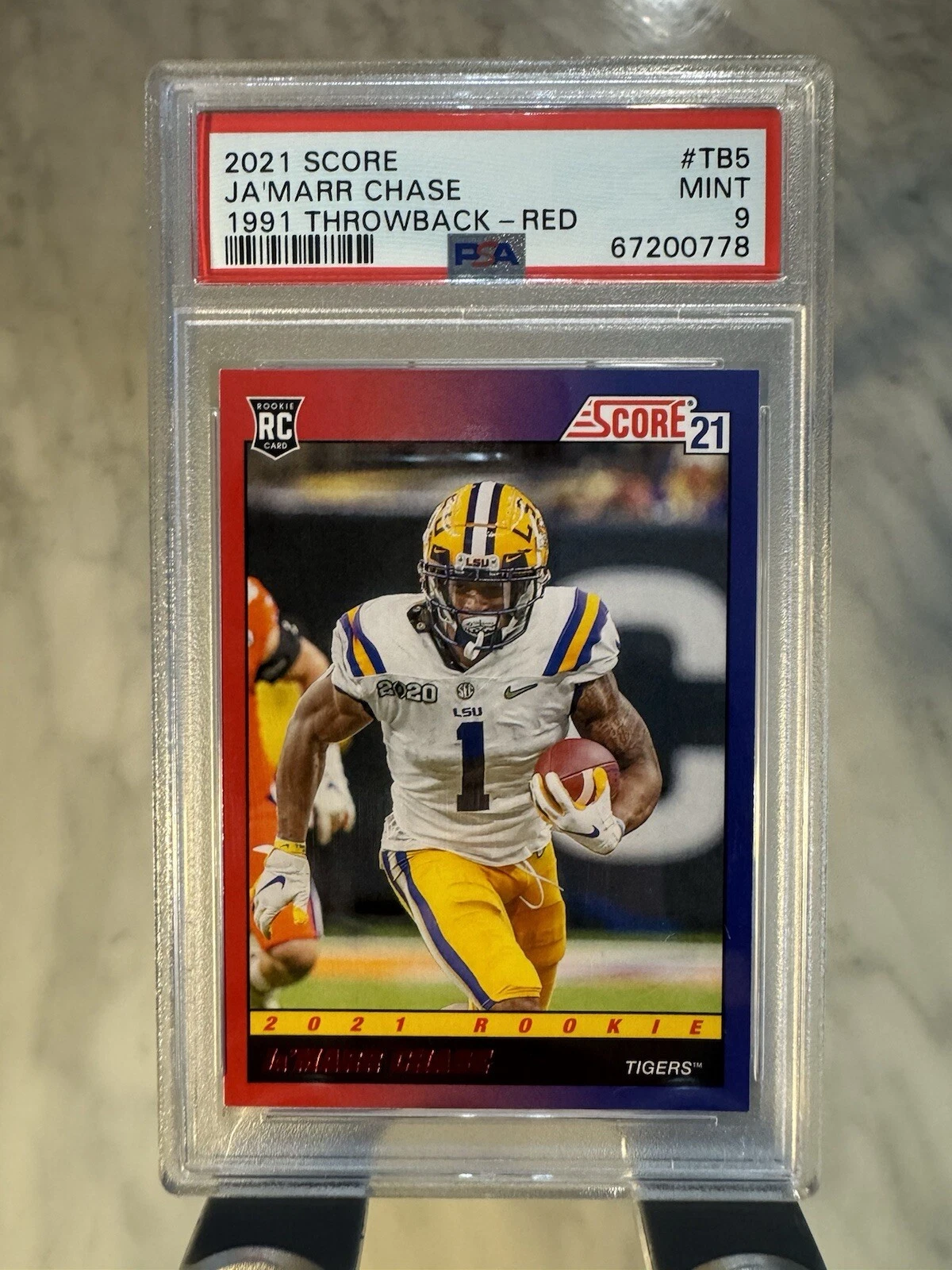 JaMarr Chase Panini Score 1991 Throwback #TB5 Red