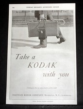 1914 OLD MAGAZINE PRINT AD, EASTMAN KODAK, TAKE A KODAK CAMERA WITH YOU 