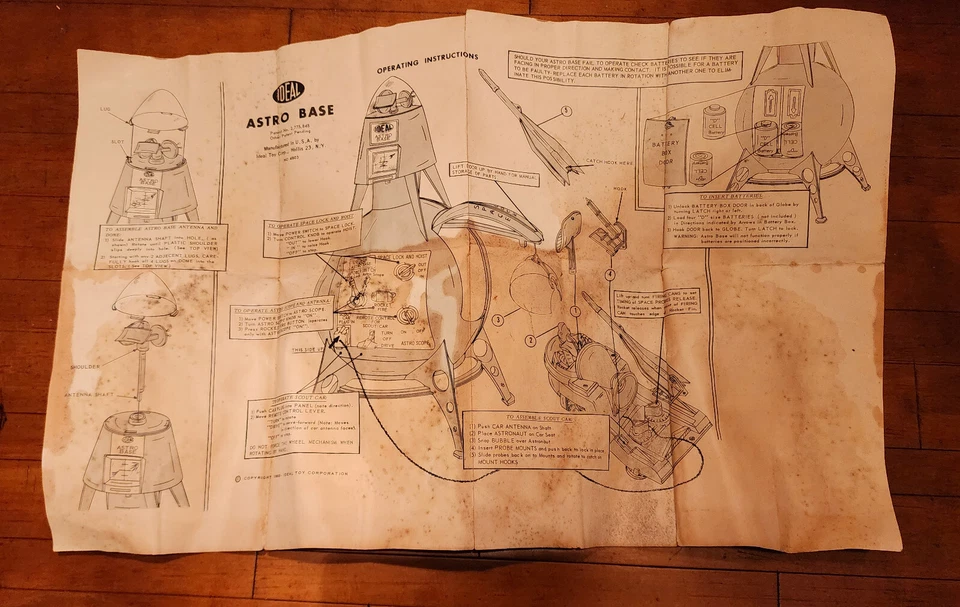 Ideal Toy Corp. 1960 Astro Base juguete espacial motorizado | funcionando (sin coche) Foto 2 de 4