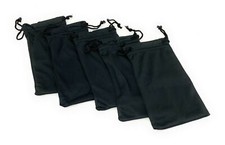 5ct Black MicroFiber Sunglass Eyeglasses Carrying Pouch Case Bag Storage Sleeve