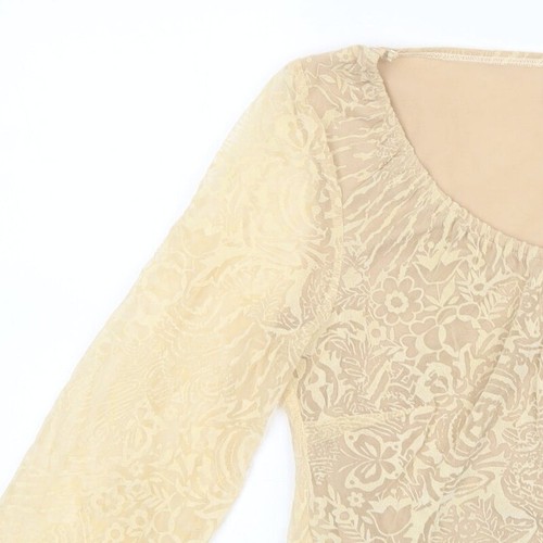 NEXT Womens Beige Paisley Polyester Blend Blouse Size 16 - Picture 8 of 12