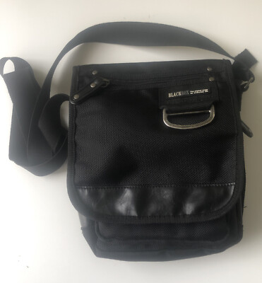 Schultertasche Black Box schwarz, stoff 