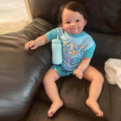Cute Toddler Boy 28in Painted Reborn Baby Doll Finished W/Hand-Rooted Hair Gifts