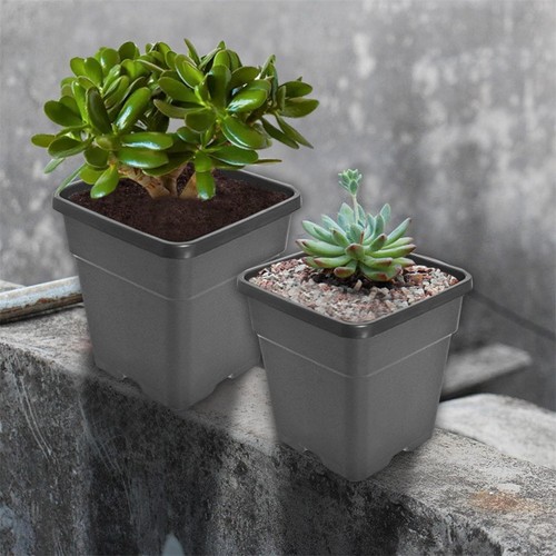 1/2/3/5/7/10 Gallon Re-usable Square Nursery Pot Plastic Grow Pots Plant - Picture 4 of 31