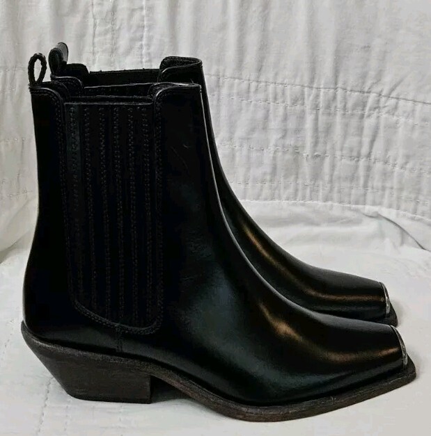 FREE PEOPLE Cassidy Leather Chelsea Booties Black Size 36 NEW MSRP