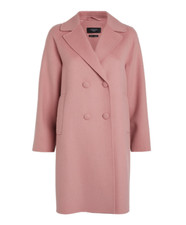 Weekend Max Mara Wool Double Breasted Coat Womens Pink Size Uk 6 #ref121