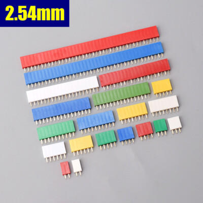 2.54mm PCB Buchsenleiste Stiftleiste Pin Header Female Socket Row 2-40 Polig