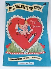 VTG SAALFIELD EVE ROCKWELL 26 VALENTINES TO CUT OUT BOOK - UNCUT UNUSED 1946 HTF