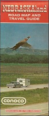 1971 CONOCO OIL Gas Station Locator Road Map NEBRASKA Game & Parks Commission
