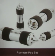 Big Dog Motorcycles OEM ROULETTE full foot peg set 2004-2011 PASSENGER TOE GRIPS