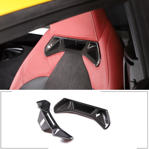 ABS Fiber Car Seat Back Neck Rest Trim Decorate Cover Kit For GR Supra 19-2022 - Bild 3 von 9