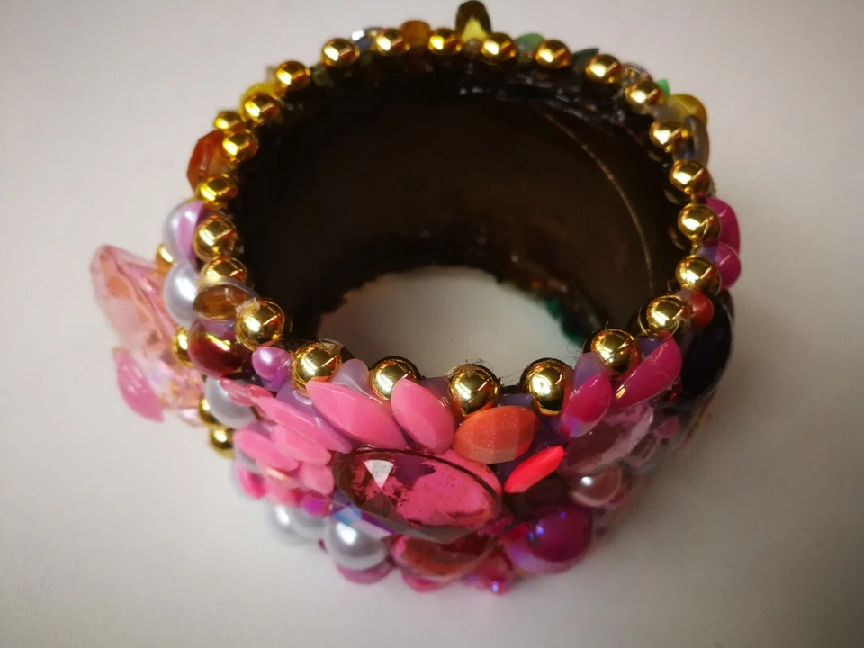 Bracelet Armlet Jewelry Woman Artist Brand Cuff Bangle Flower Floral Garden Rare - Image 4 of 4