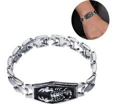 Armkette Armband SKORPION Herren Stahl Damen Sternzeichen  Schmuck Silber