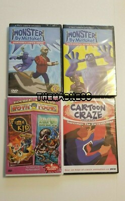 Lot of 4 New Kids Childrens DVDs Monster by Mistake Superman 20,000 Leagues