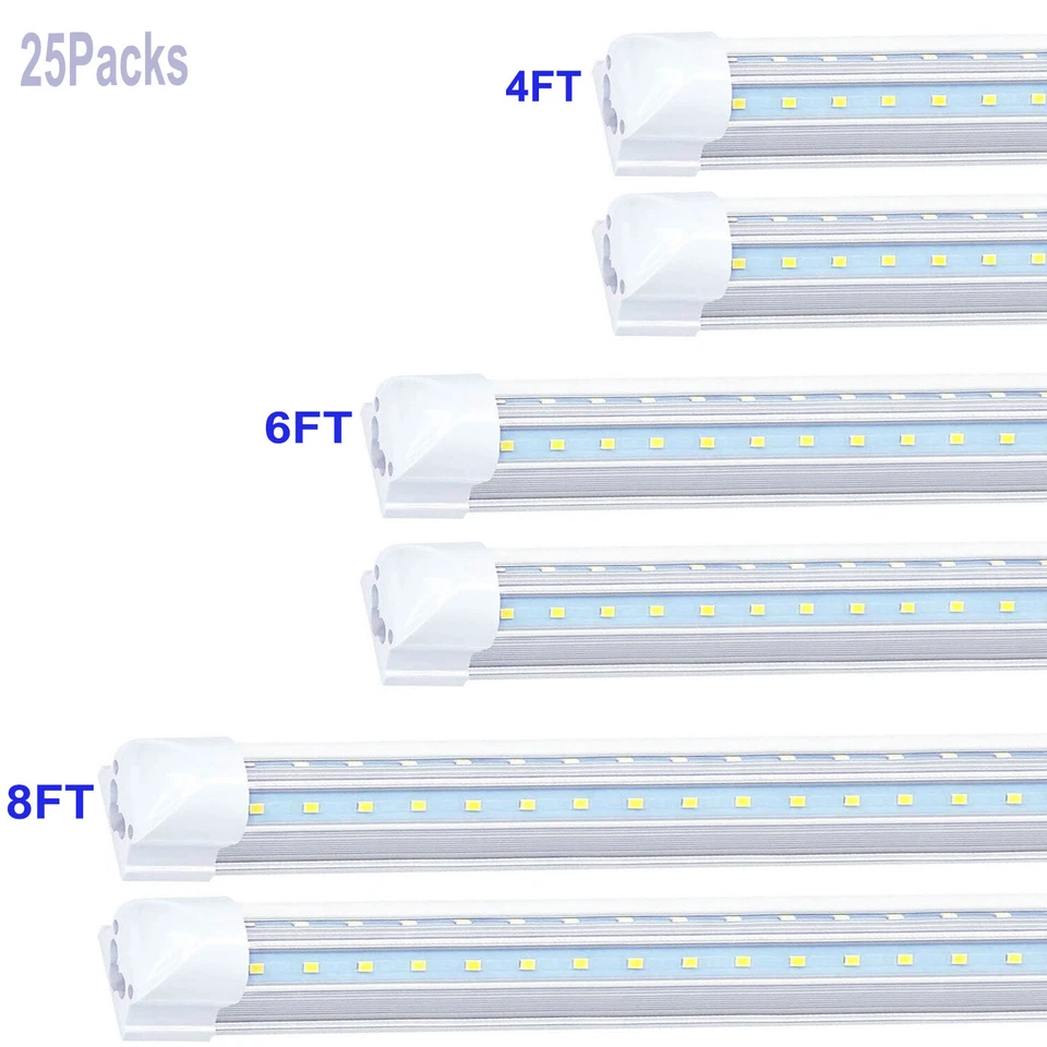 25Pcs 8FT LED Shop Light Fixtures T8 6FT 5FT V-shaped Garage 4FT LED Tube Lights - Image 2 of 4
